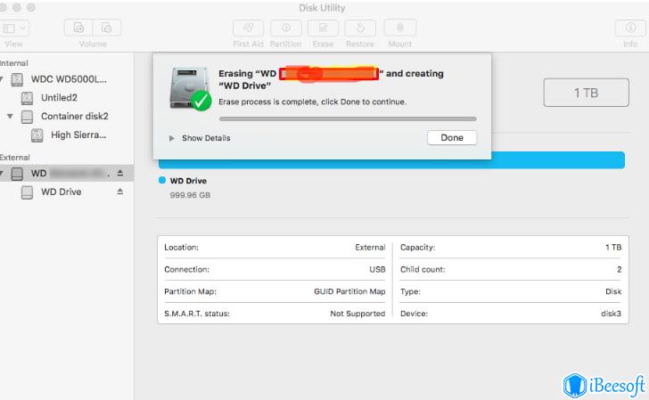 how to erase wd external hard drive mac