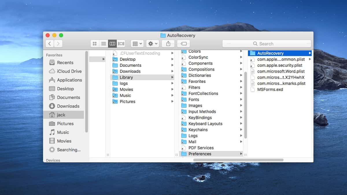 recover word document saved over 2019 mac
