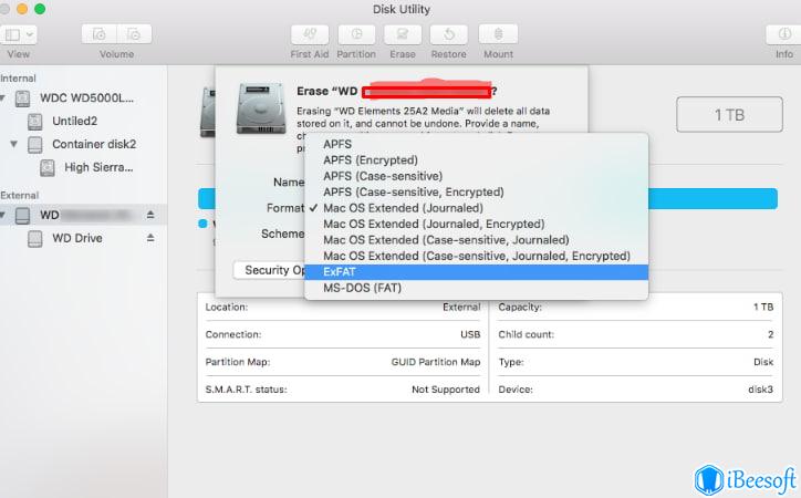 how to wipe a wd external hard drive mac