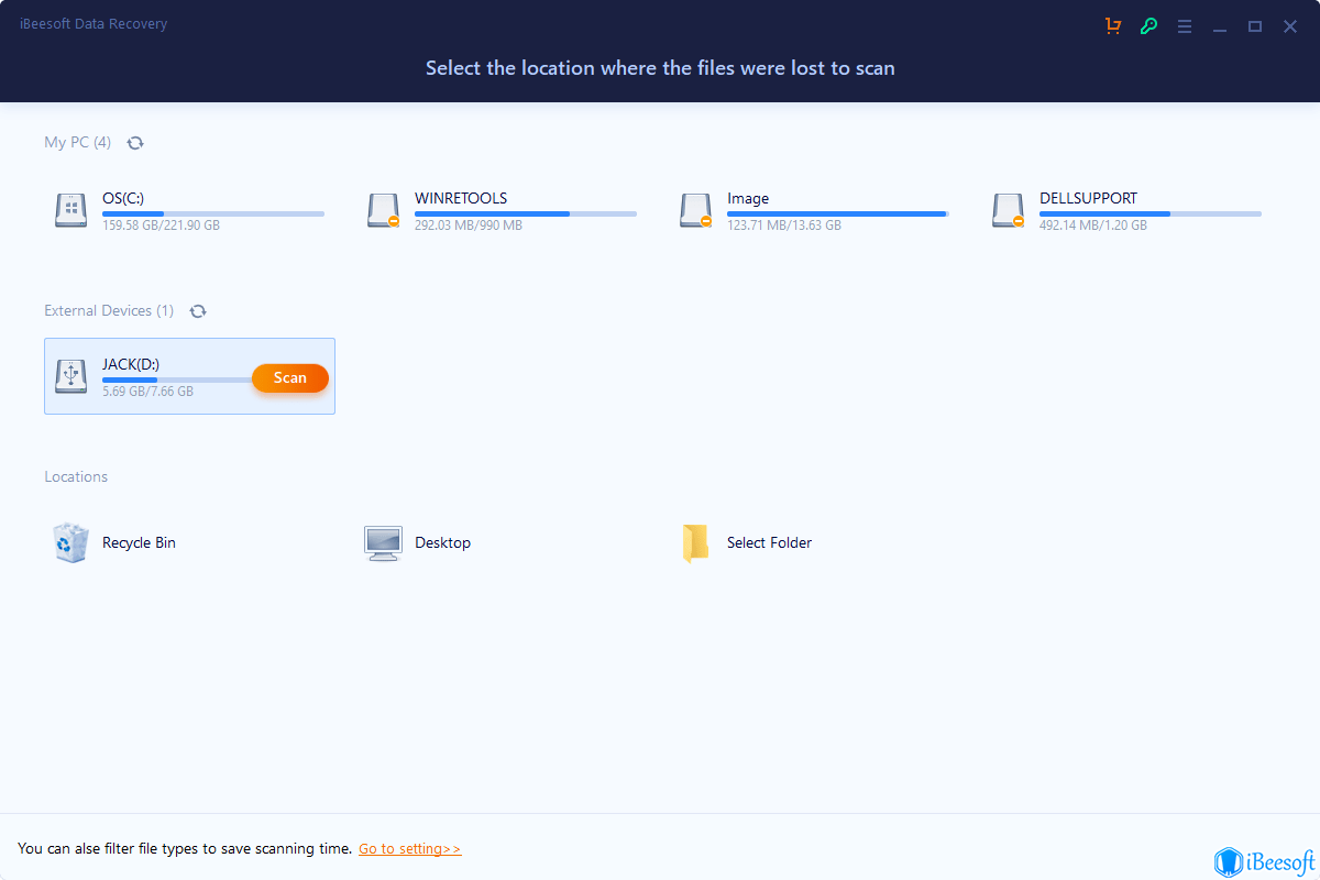 iBeesoft Data Recovery screenshot