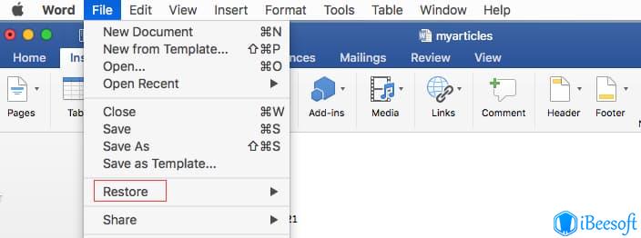 recover word document saved over 2019 mac