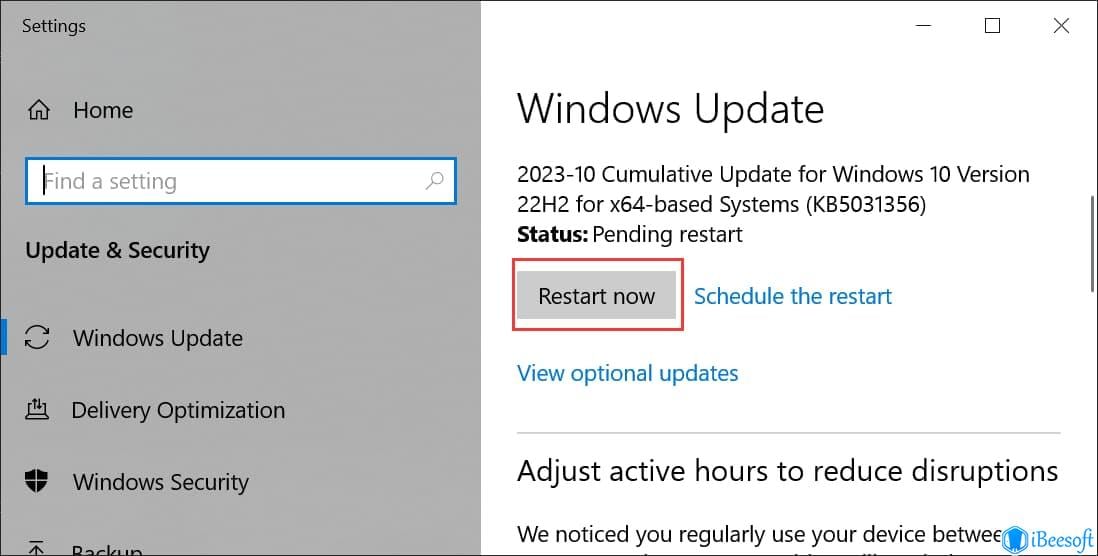 Перезагрузить сейчас Windows 10