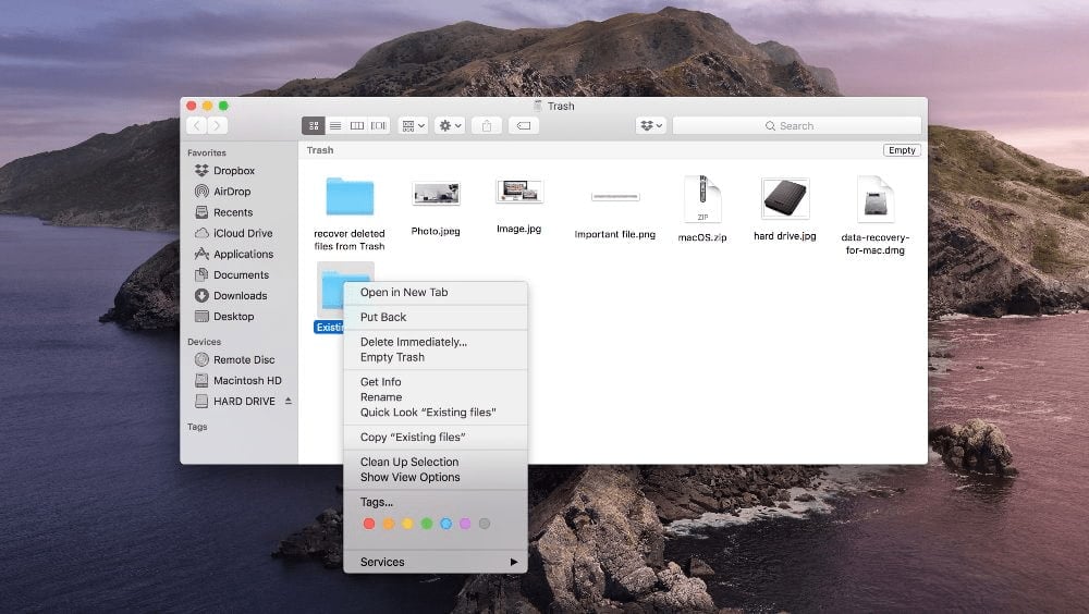 how to recover deleted files from trash mac