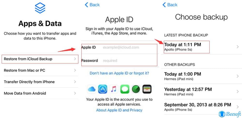 восстановить фотографии Snapchat с помощью icloud