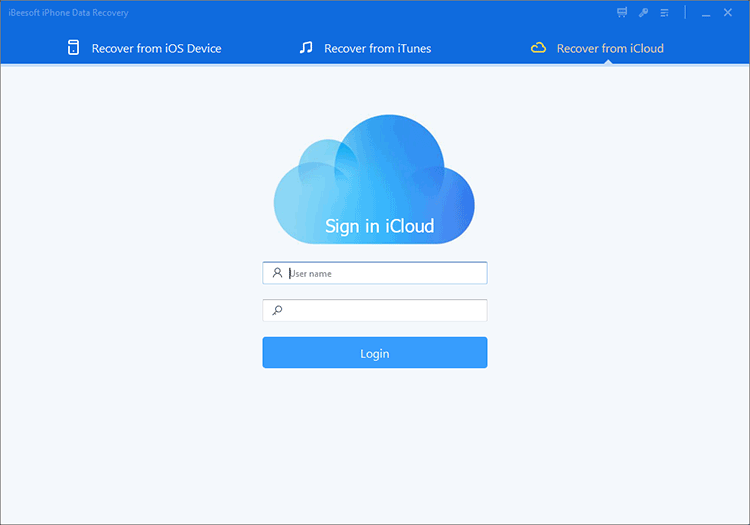 Log in with iCloud Account