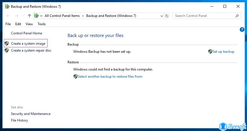 full system image backup windows 10
