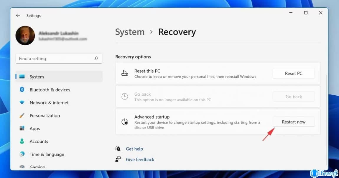 restart now in windows 11